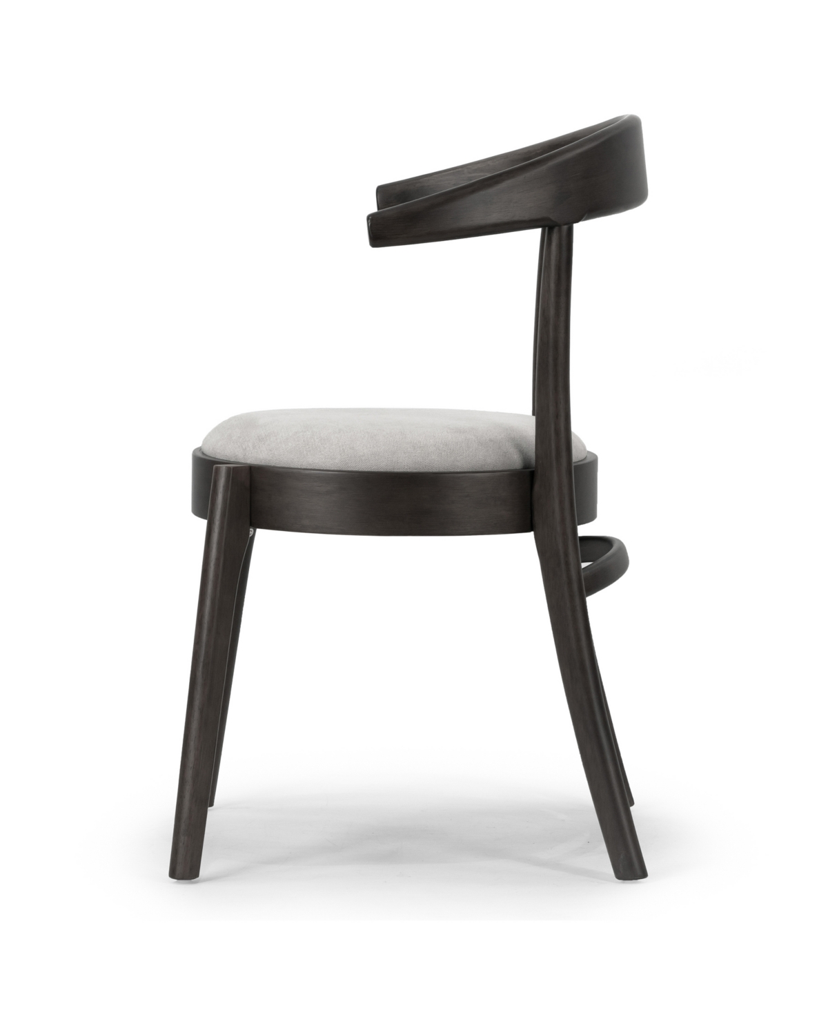 Glamour Home 29.92" Audra Rubberwood, Fabric Dining Chair, Set Of 2 In Grey