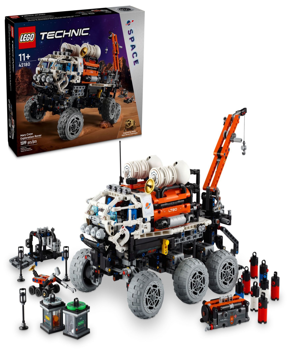 Shop Lego Technic Mars Crew Exploration Rover Advanced Building Kit 42180, 1599 Pieces In No Color