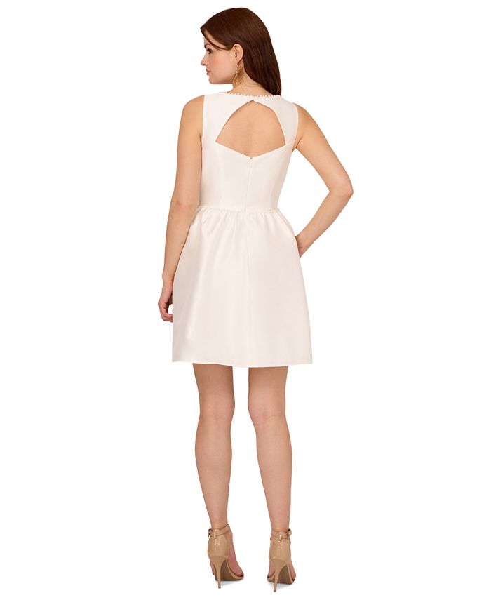 Bateau Knee-Length Mikado Formal Fit & Flare Dress by Adrianna Papell AP1D105054