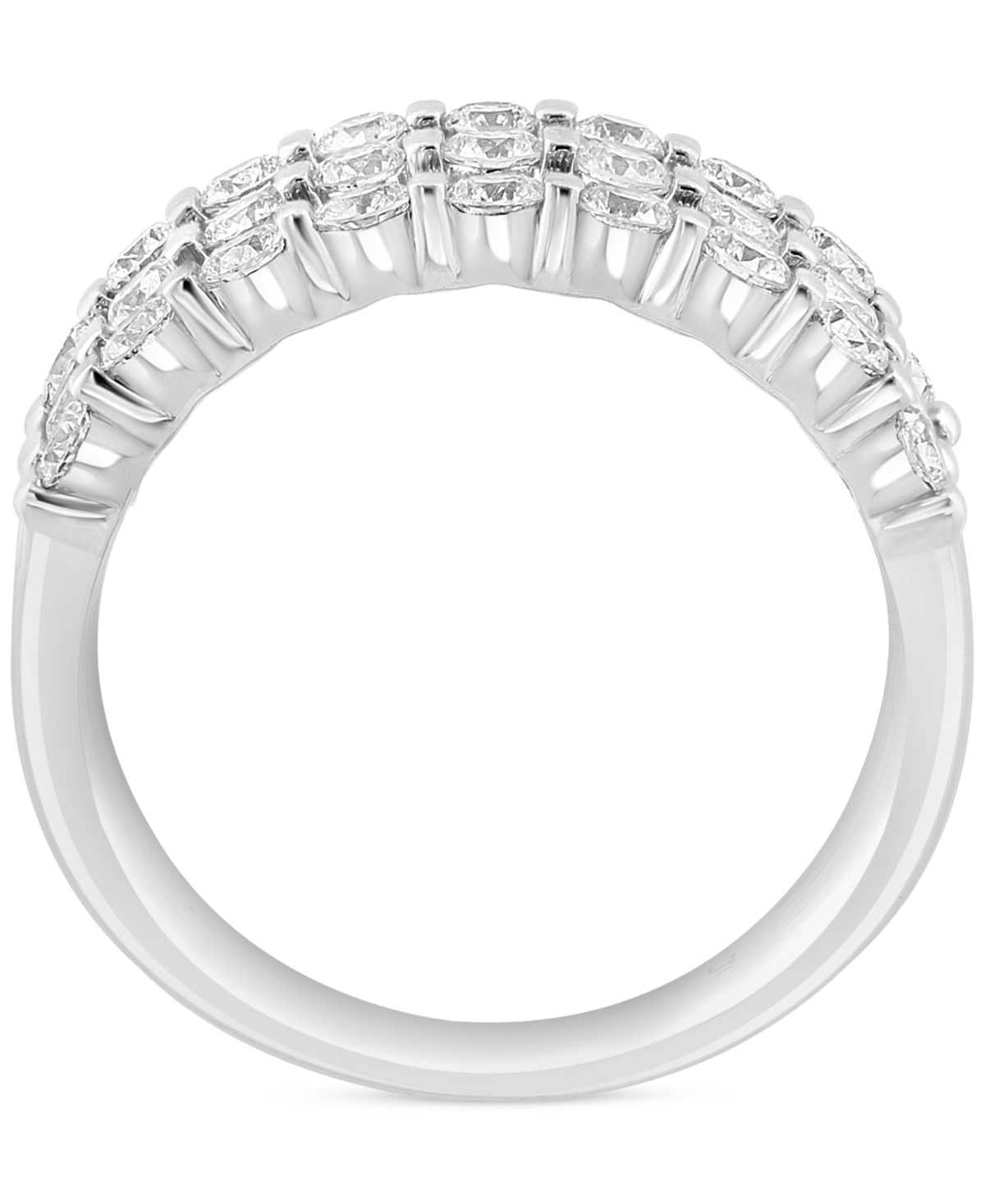 Effy Collection Effy Diamond Three Row Statement Ring (1-1/3 Ct. T.w.) In 14k White Gold In White Gold
