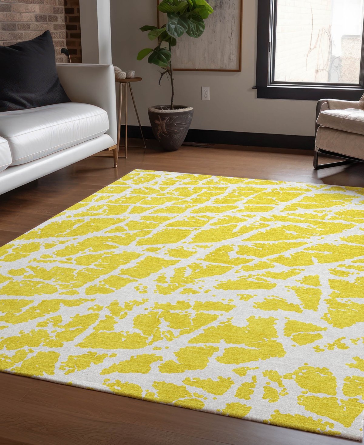 Addison Chantille Machine Washable Acn501 2'6x3'10 Area Rug In Yellow