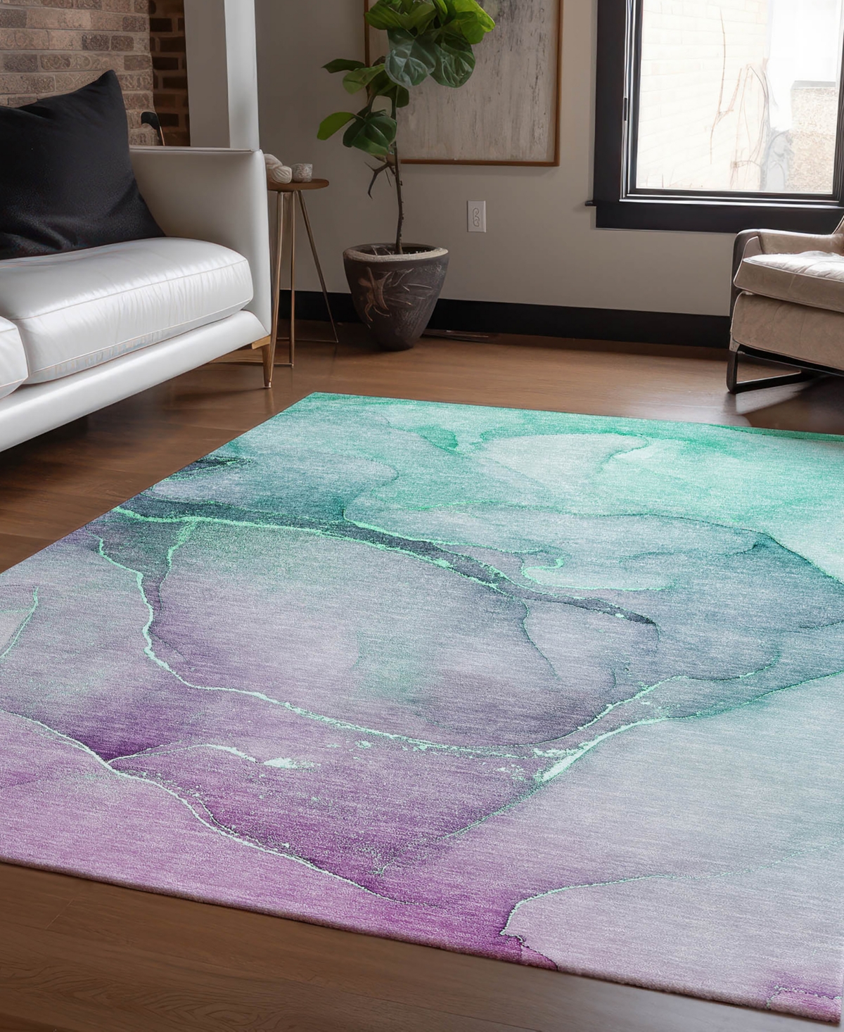 Addison Chantille Machine Washable Acn508 9'x12' Area Rug In Lime