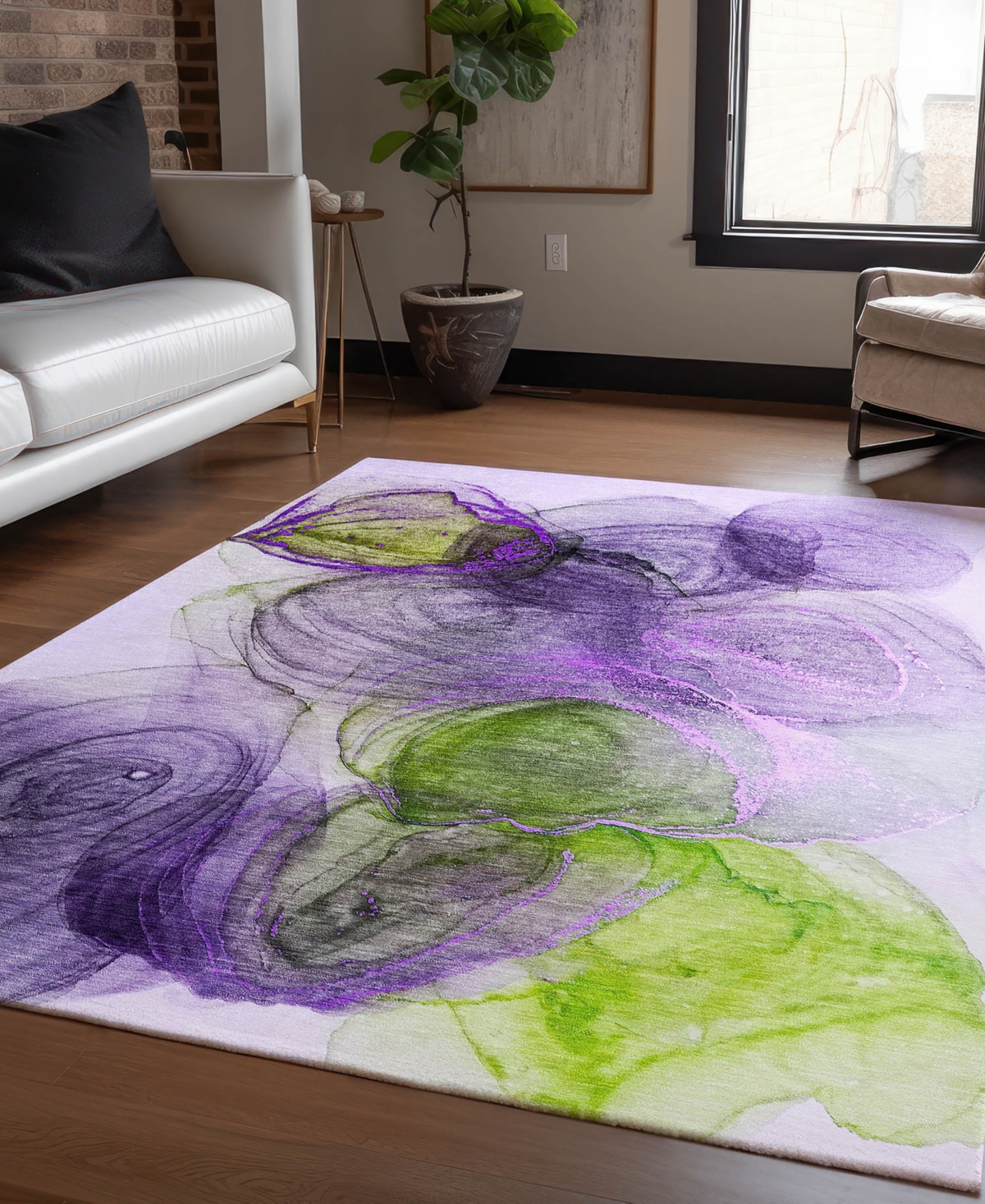 Addison Chantille Machine Washable Acn513 2'6x3'10 Area Rug In Purple