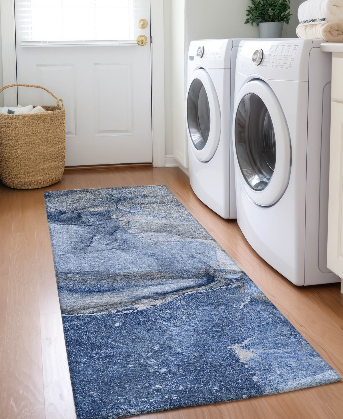 Addison Chantille Machine Washable Acn524 2'3x7'6 Runner Area Rug In Navy