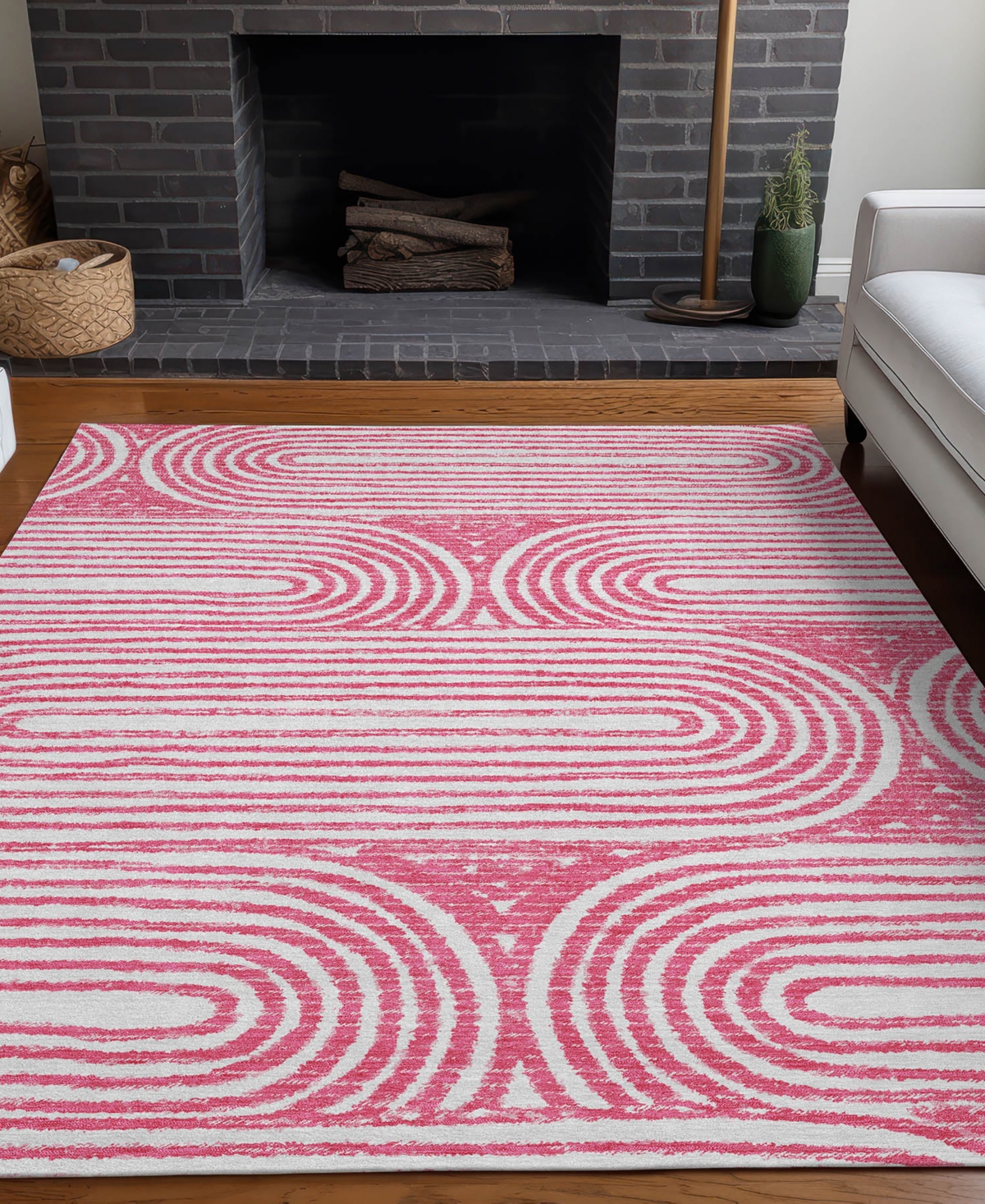 Addison Chantille Machine Washable Acn540 3'x5' Area Rug In Rose