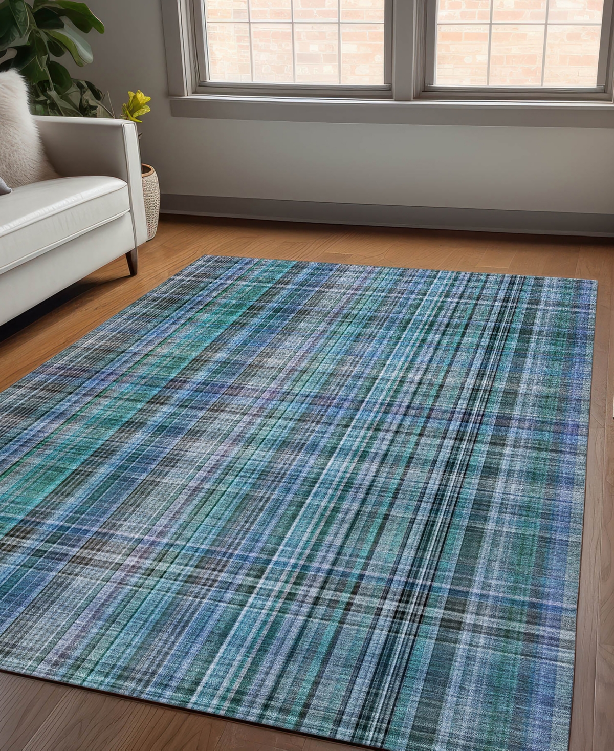 Addison Chantille Machine Washable Acn541 9'x12' Area Rug In Ocean