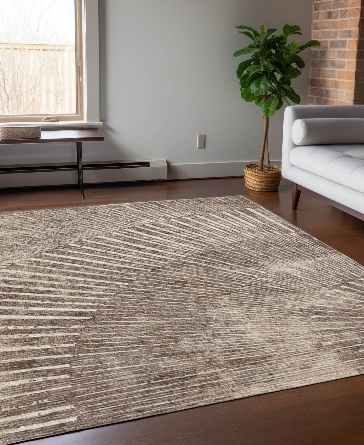 Addison Chantille Machine Washable Acn542 2'6x3'10 Area Rug In Taupe