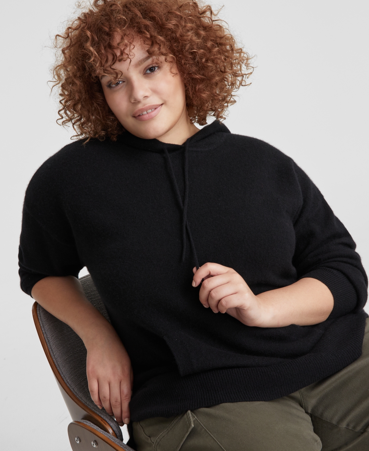 Charter Club Plus Size Cashmere Drawstring Hoodie, Created for Macy's
