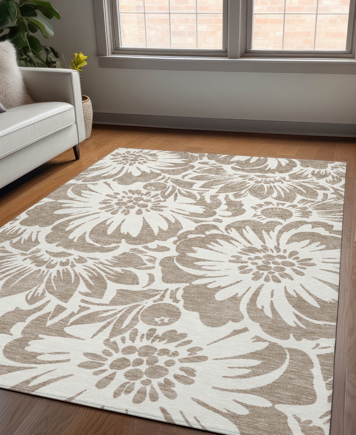 Addison Chantille Machine Washable Acn551 8'x10' Area Rug In Taupe