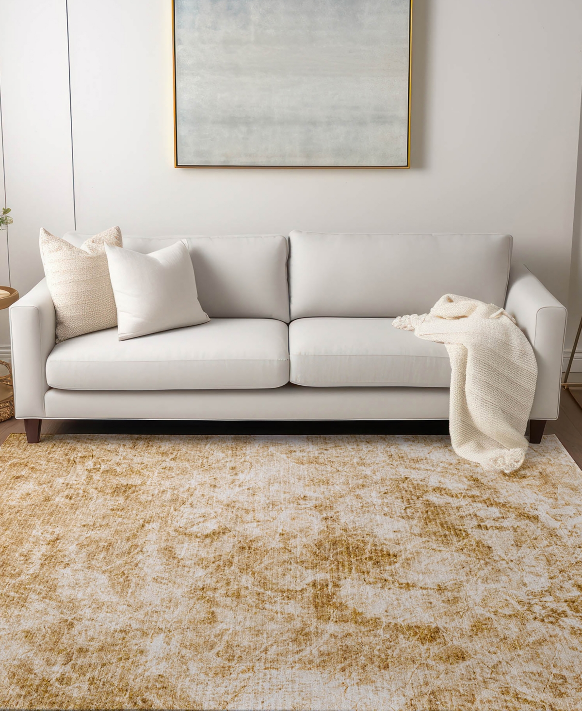 Addison Chantille Machine Washable Acn553 2'6x3'10 Area Rug In Beige