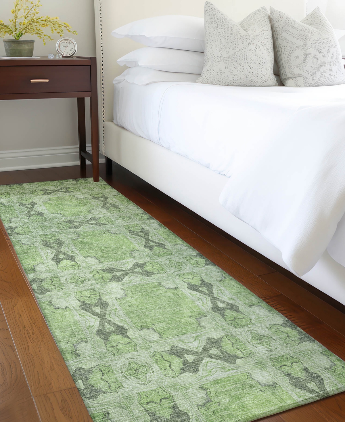 Addison Chantille Machine Washable Acn564 2'3x7'6 Runner Area Rug In Green