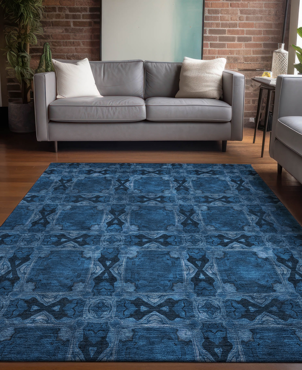 Addison Chantille Machine Washable Acn564 5'x7'6 Area Rug In Navy