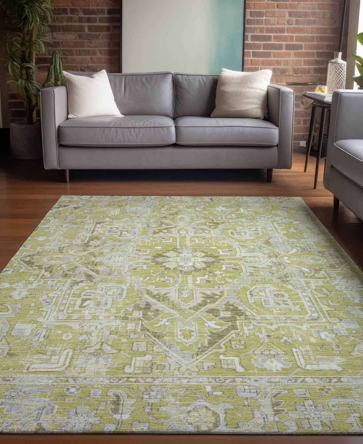 Shop Addison Chantille Machine Washable Acn570 5'x7'6 Area Rug In Lime