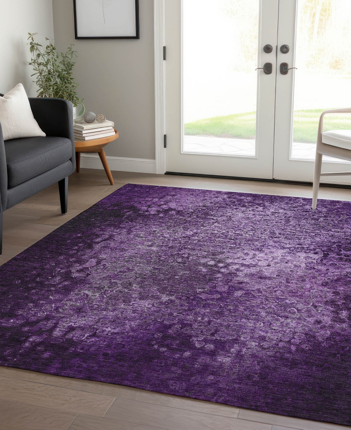 Addison Chantille Machine Washable Acn565 5'x7'6 Area Rug In Purple