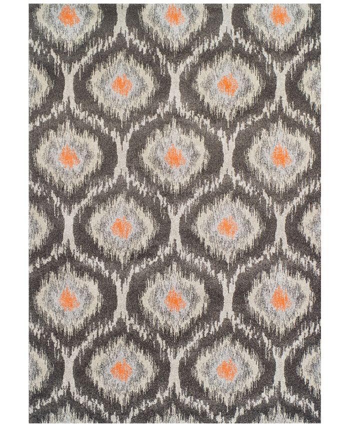 Macy's Fine Rug Gallery Neo Grey Grate Pewter 7'10" x 10'7" Area Rug