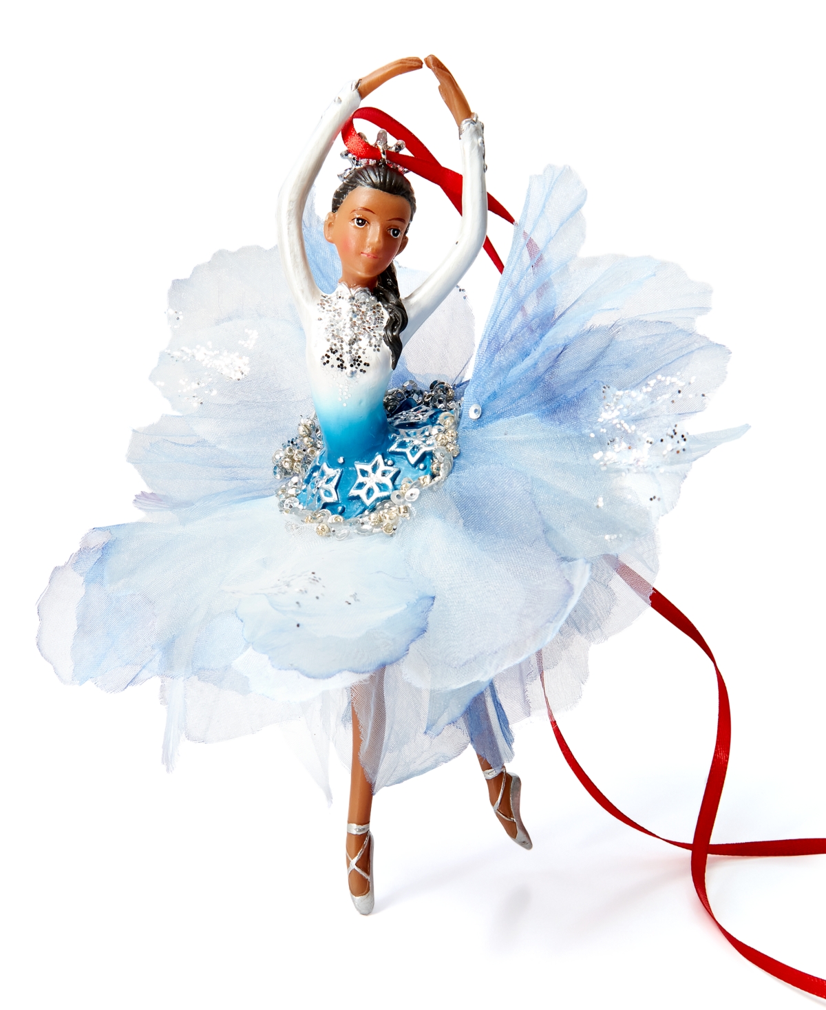 Holiday Lane Ballet Dancing African American Ballerina In Blue Ornament, Exclusively At Macy's In No Color