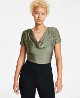 売れ筋商品|||バースリー カットソー トップス レディース Women's Short-Sleeve Cowlneck Bodysuit, Created for Macy's Orchid Pink Bar III Women's Short-Sleeve Cowlneck Bodysuit, Created for