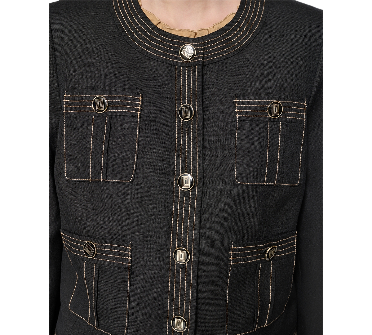 Karl Lagerfeld Women's Trapunto-Stitch Collarless Jacket