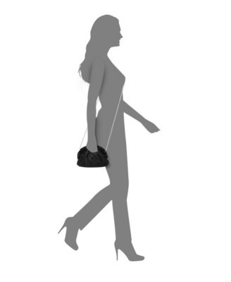 Satin Gathered Crossbody Pouch Bag