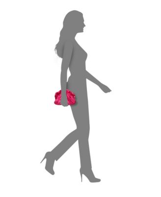 Satin Gathered Crossbody Pouch Bag