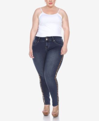 Plus Size Super Stretch Denim with Cheetah Pannel