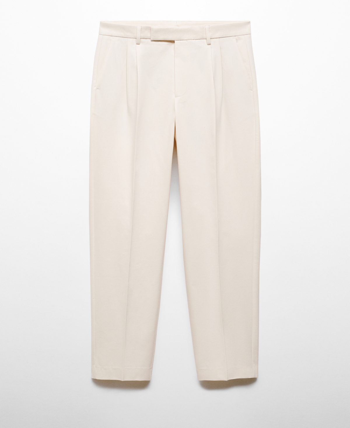 Mango Men's Pleated Relaxed-fit Trousers In White
