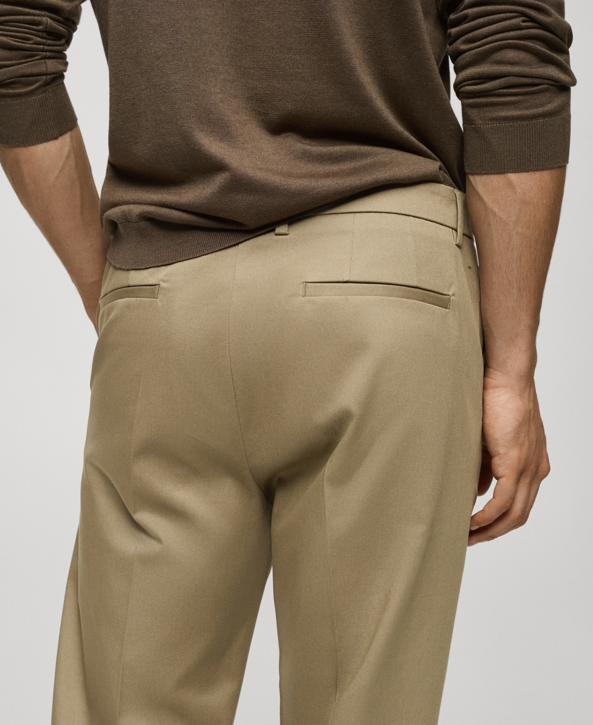 Shop Mango Men's Slim Fit Chino Trousers In Off White