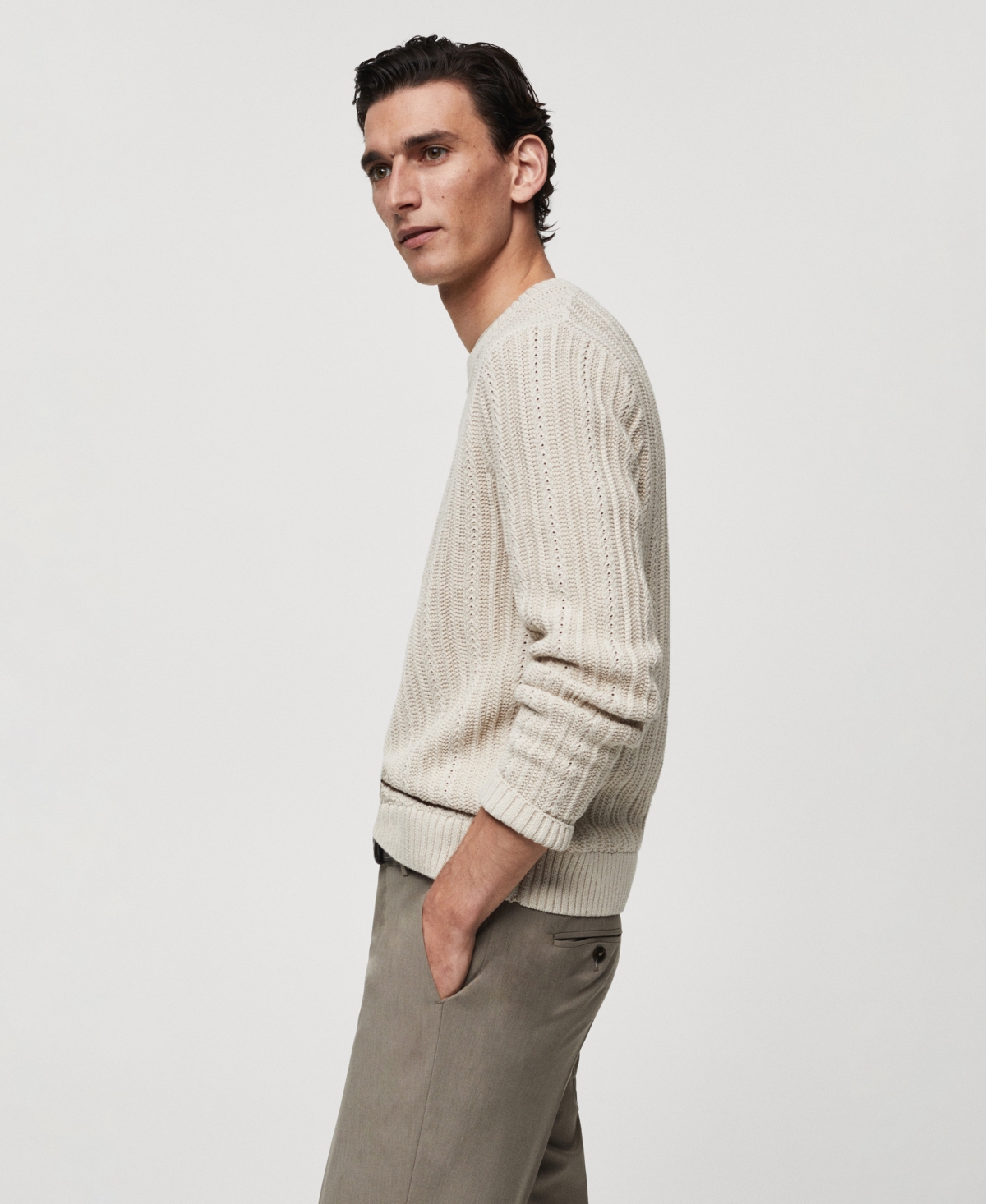 Mango contrasting knit sweater top