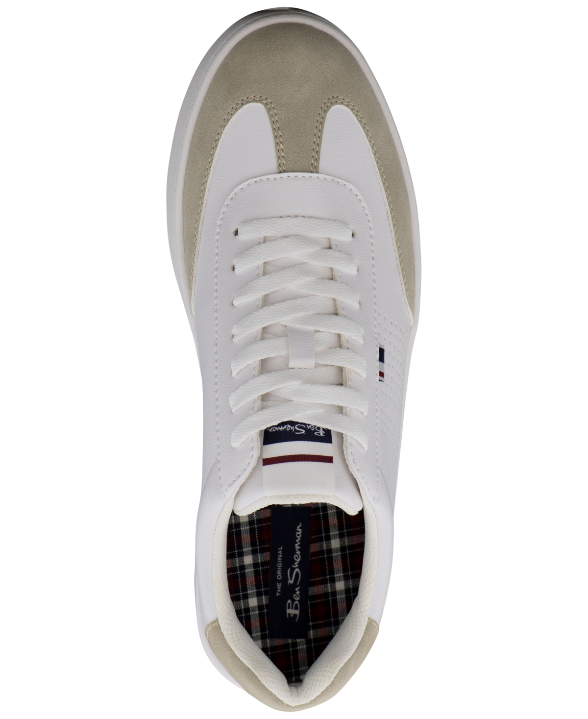 Shop Ben Sherman Men's Glasgow Low Casual Sneakers From Finish Line In White,beige