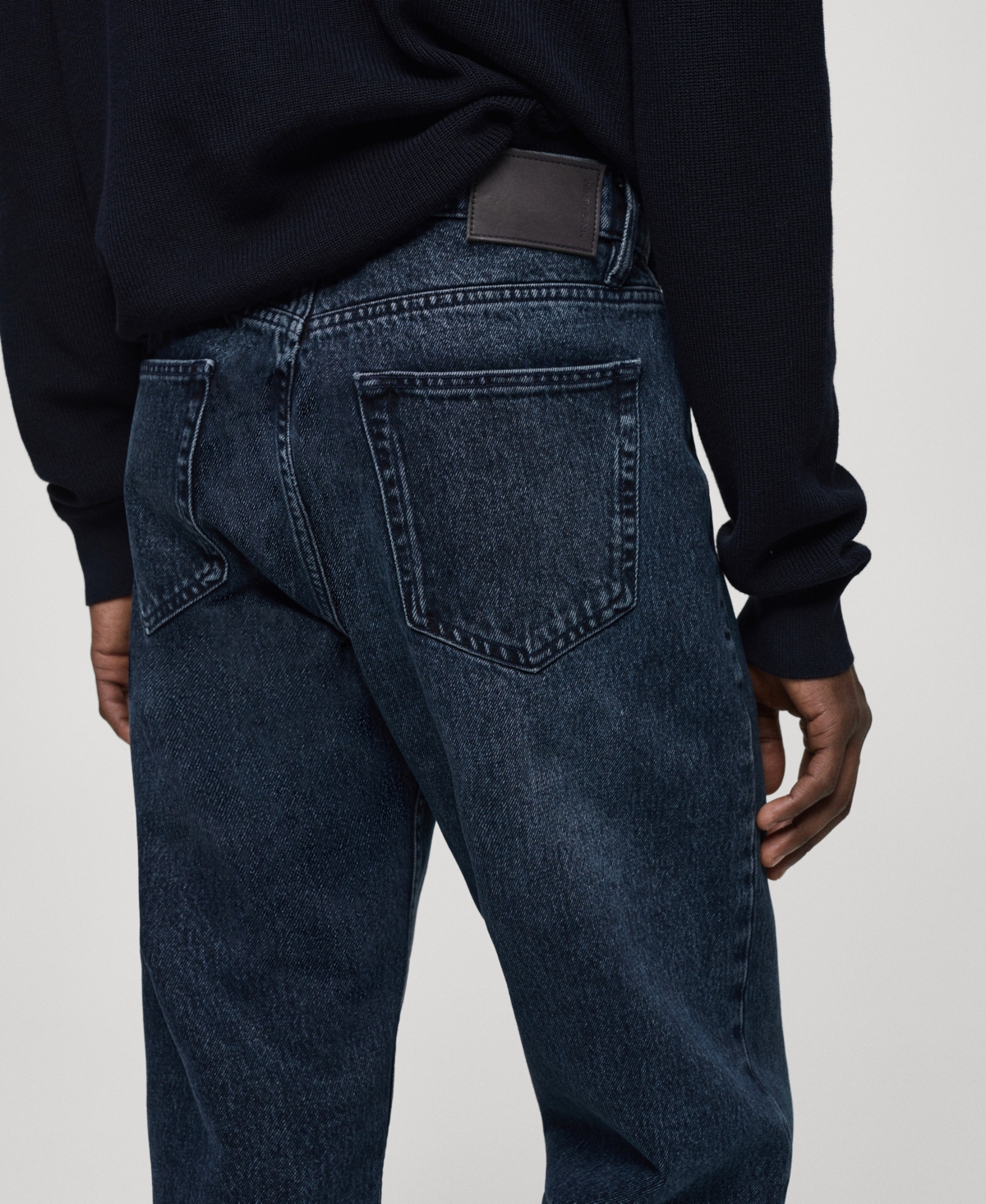 Shop Mango Men's Bob Straight-fit Jeans In Deep Dark Blue