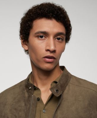 Men's Suede-Effect Zipper Jacket