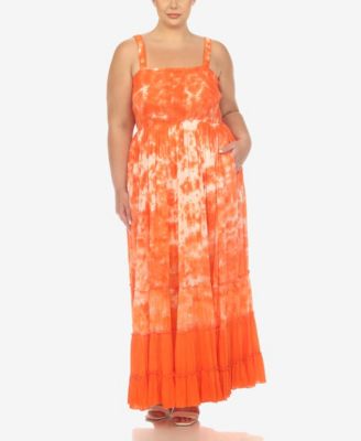 Plus Size Smocked Ruffle Maxi Dress