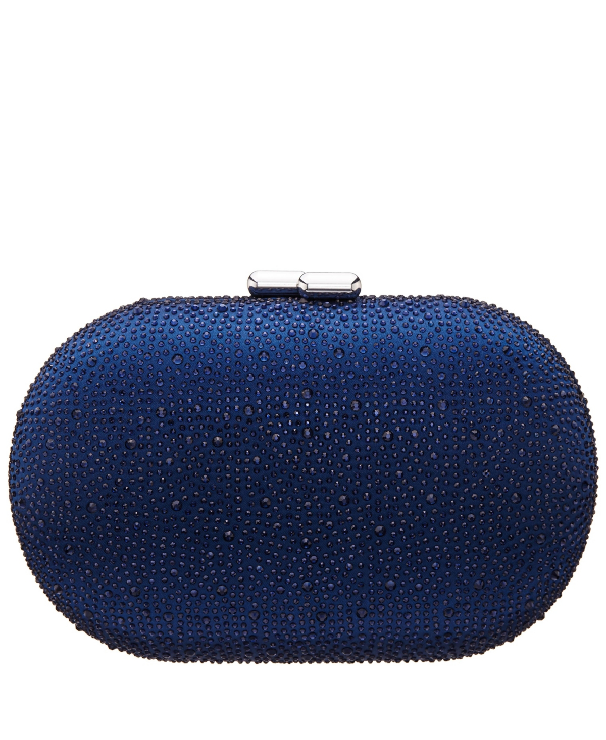 Shop Nina Allover Crystal Oval Minaudiere In Pearl Rose