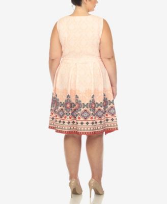 Plus Size Fit and Flare Knee Length Dress