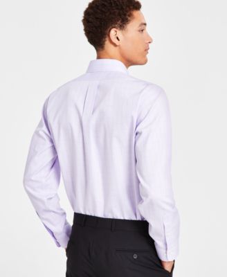 Men’s Regular Fit Non-Iron Spread Collar Check Pinpoint Dress Shirt