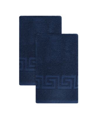 Milos Greek Key 100% Turkish Cotton Hand Towel, 16" x 30"