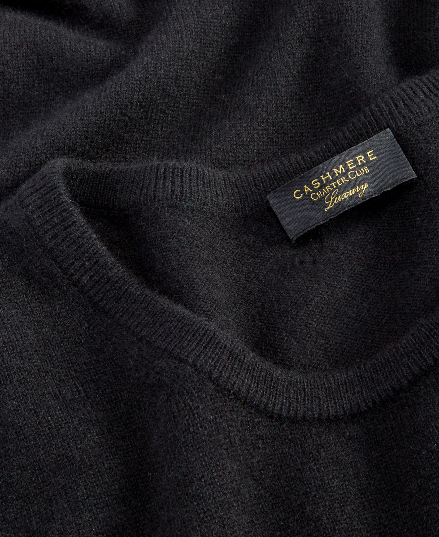 Женский свитер Charter Club Plus Size 100% Cashmere Crewneck, цвет: Чёрный — фото 6