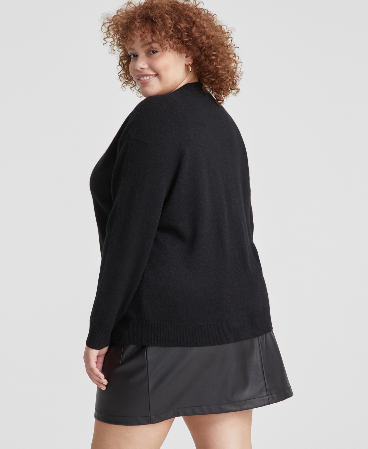 Charter Club Plus Size 100% Cashmere Button Front Cardigan, Created For Macy's In Classic Black