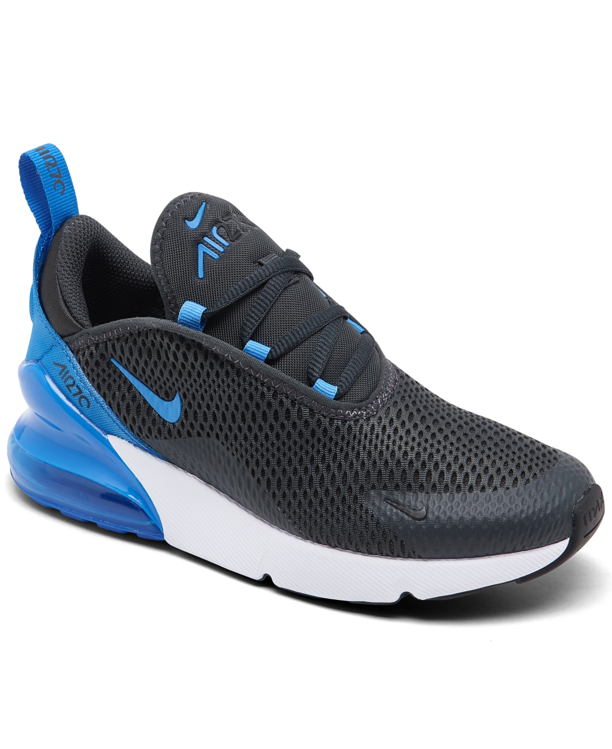 Shop Nike Little Kids' Air Max 270 Casual Sneakers From Finish Line In Black,light Blue