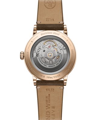 Men's Swiss Automatic Millesime Brown Leather Strap Watch 40mm