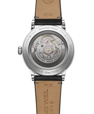 Men's Swiss Automatic Millesime Black Leather Strap Watch 40mm