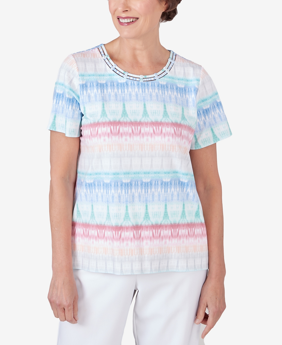 Women's Biadere Double Strap Short Sleeve Tee - Pastel