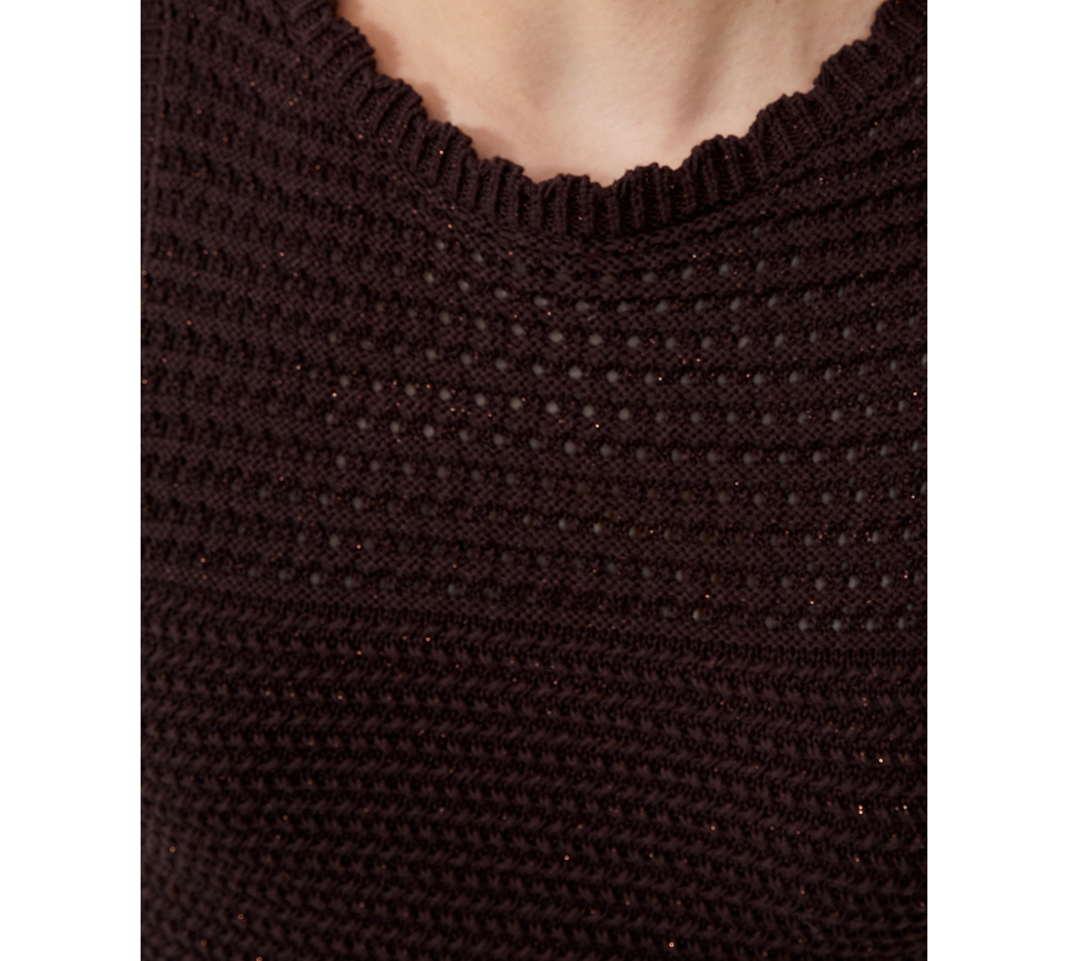 Shop French Connection Women's Cotton Crochet Sleeveless Midi Dress In Chocolate Torte