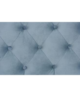 Benjamin Modern and Contemporary Light Blue Velvet Fabric Upholstered and Dark Brown Finished Wood Twin Size Daybed