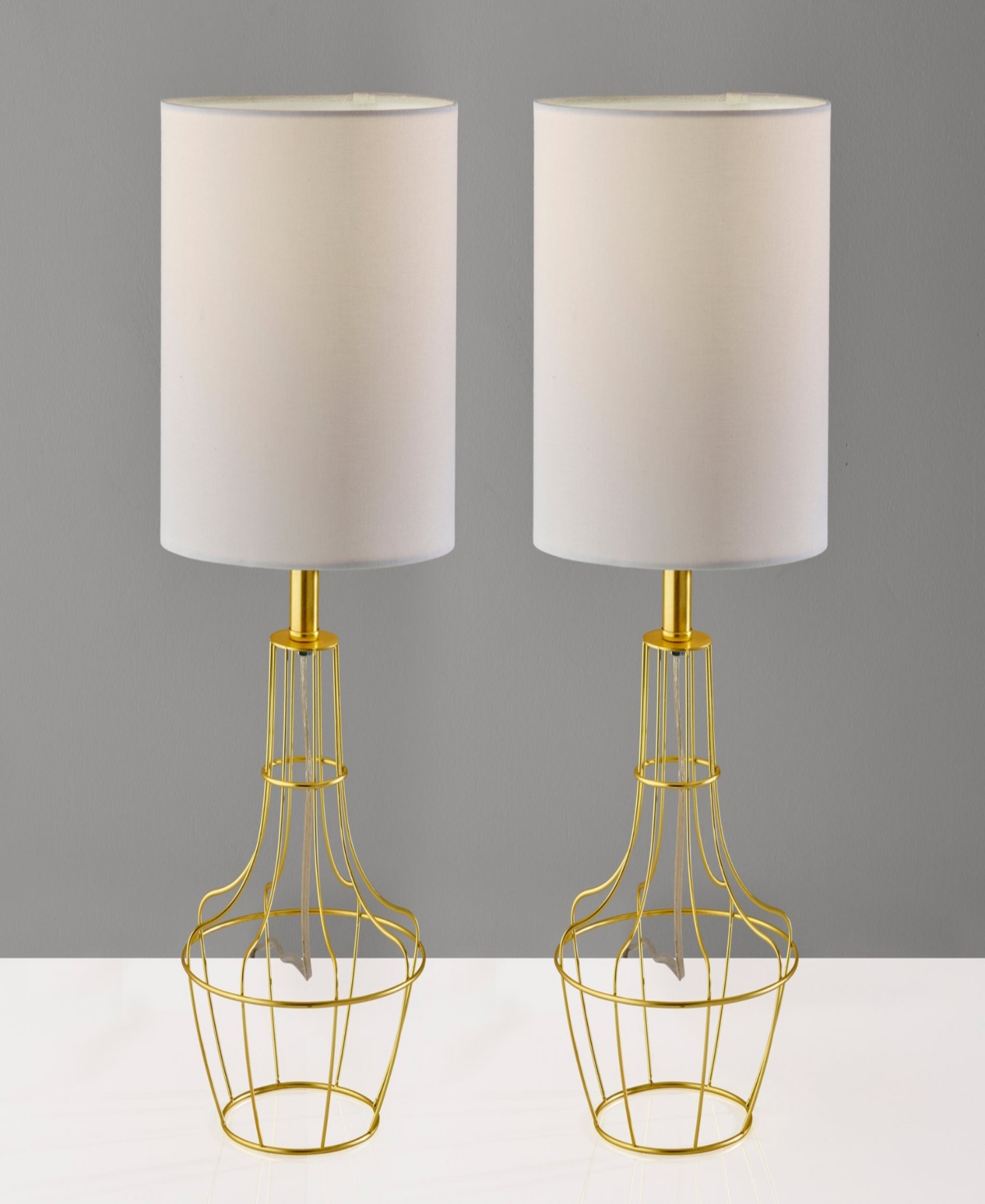 Adesso 18.75" Stella Set Of 2 Table Lamps In Antique-like Brass
