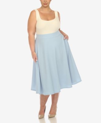 Plus Size Flared Midi Skirt