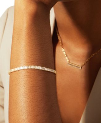 Nano Emerald Color Baguette Bar Pendant Necklace (1 ct. t.w.) in Gold Vermeil, 17" (Also in Nano White Sapphire Color, Nano Ruby Color, & Blue Sapphire Color), Created for Macy's