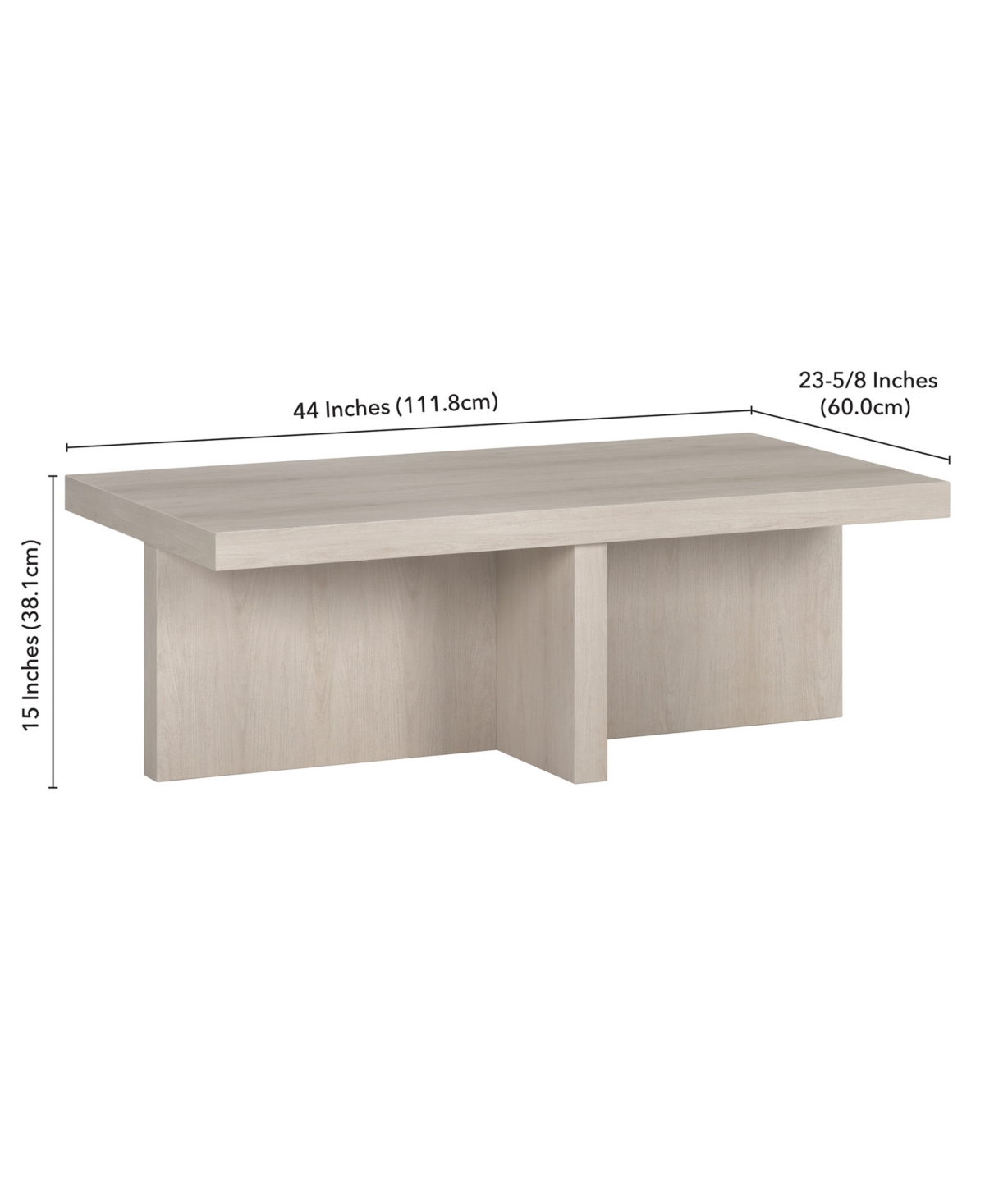 Hudson & Canal Elna 44" Wide Rectangular Coffee Table In Alder White In Alder White