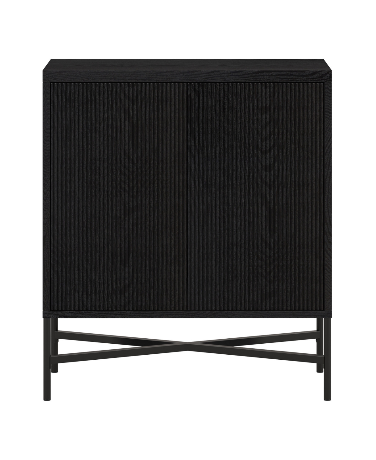 Hudson & Canal Brighton 28" Wide Rectangular Accent Cabinet In Charcoal Gray In Black Grain