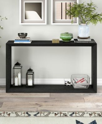 Osmond 55" Wide Rectangular Console Table in Black Grain
